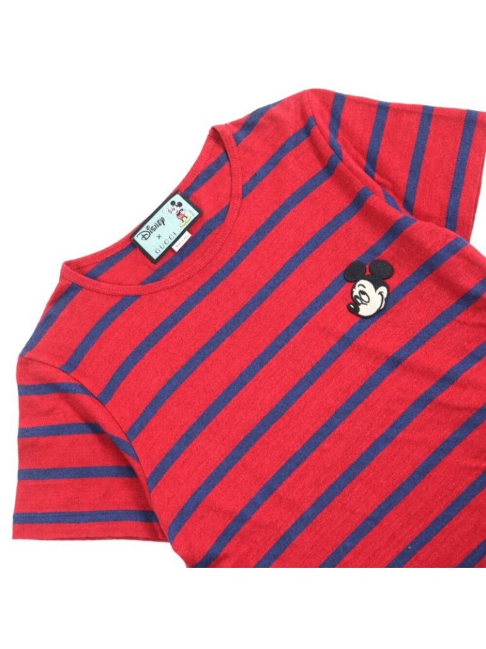 Gucci Disney 70% Linen With Mickey Patch Logo Tag Crew - Picture 3 of 11